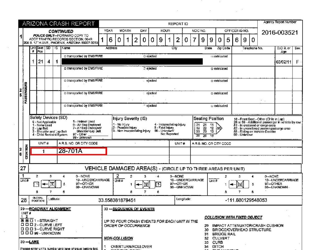 error de informe de la policía