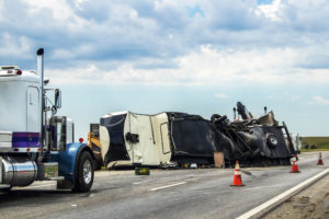 Semi-truck crash photo